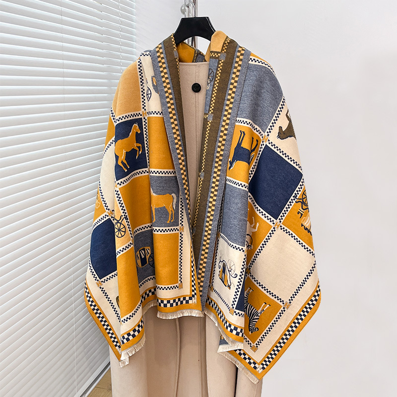 Woven Scarf Blanket - Luxury Warm Poncho Cashmere Winter Women