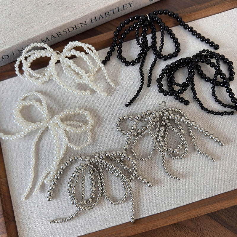 Pearl Bow Tassel Shoe Charm Bl - đánh giá và giá Tie Clip Silver