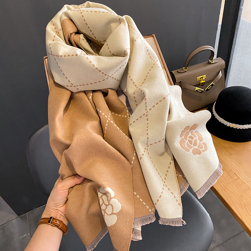 Winter Scarf Women Luxury Flor - đánh giá và giá Woven Scarf Blanket