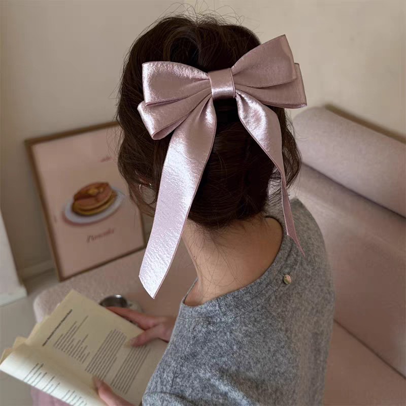Korean Style Silver Satin Bow  - đánh giá và giá Tie Clip Silver