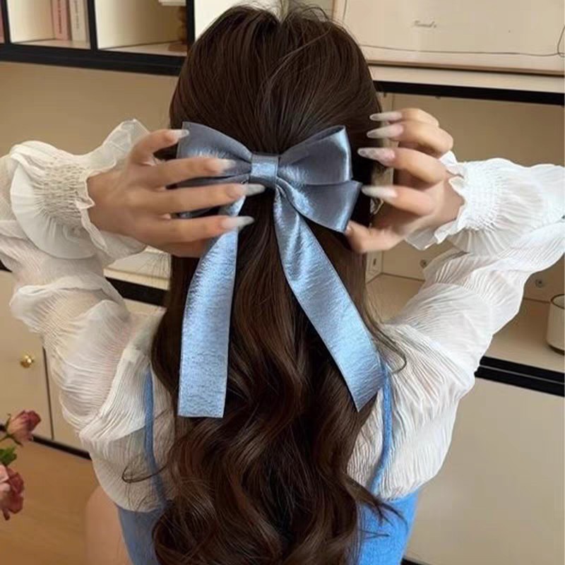 Korean Style Silver Satin Bow  - đánh giá và giá Tie Clip Silver