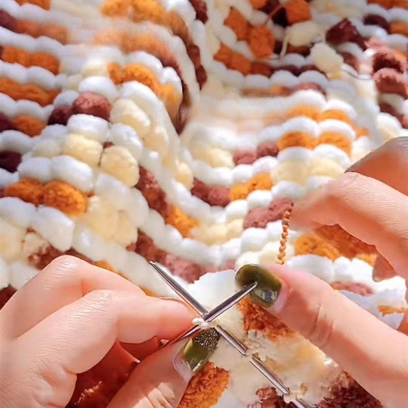 100g Pom Pom Yarn Colorful Chu - đánh giá và giá Woven Scarf Blanket