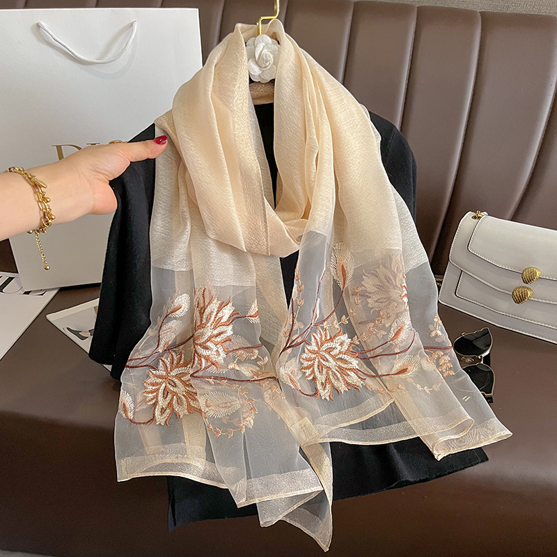 Spring Summer Solid Silk Scarf - đánh giá và giá Woven Scarf Blanket